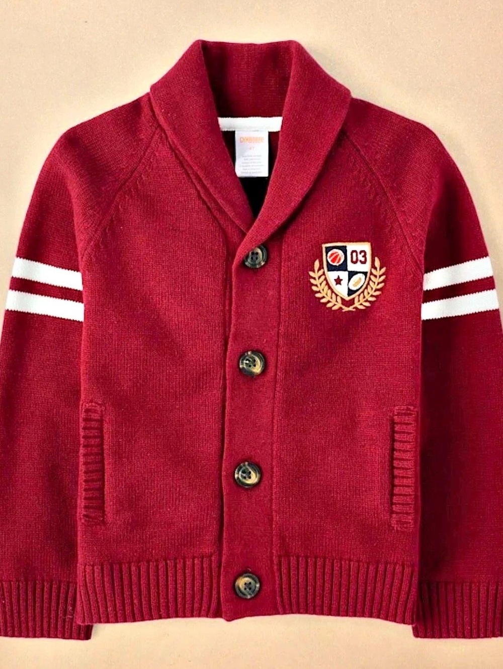 Gymboree Boys Embroidered Varsity Cardigan - Classroom Cutie